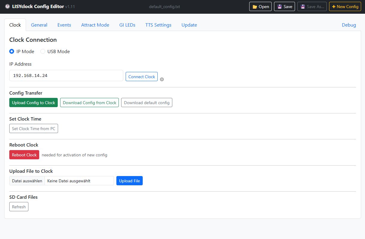 Full view of the editor with an open configuration file